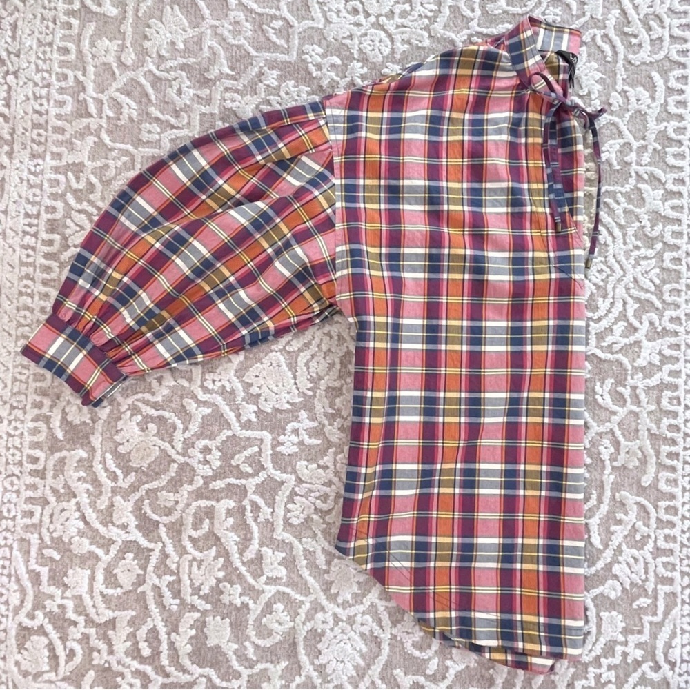 Lauren Ralph Lauren Tie Neck Plaid Blouse - Picture 12 of 16
